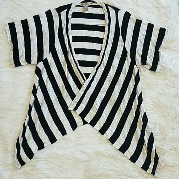 Chico's cardigan size 2 color black and white - Picture 2 of 5